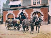 Central Falls, R.I. Fire Department with carriage in front
