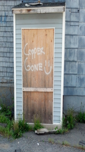 Before door that says "Copper Gone :)"