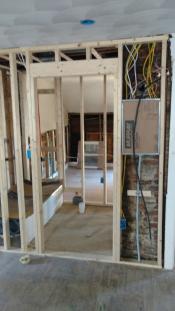 After wall framing with wiring